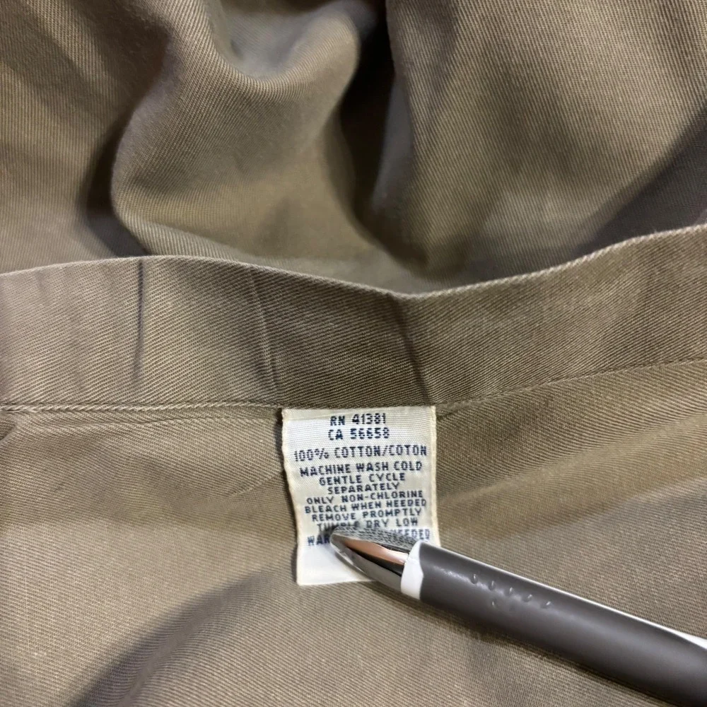 Polo Ralph Lauren Mens 3XLT Tall Cotton Twill Work Shirt Olive Khaki Long Sleeve